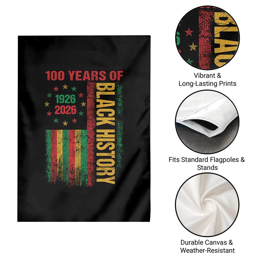 100 Years Of Black History Garden Flag Centennial Milestone Vintage African American Flag TS11 Print Your Wear
