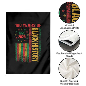 100 Years Of Black History Garden Flag Centennial Milestone Vintage African American Flag TS11 Print Your Wear