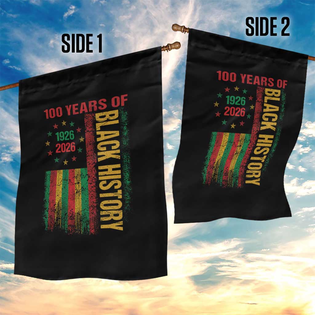 100 Years Of Black History Garden Flag Centennial Milestone Vintage African American Flag TS11 Print Your Wear