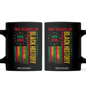 100 Years Of Black History Coffee Mug Centennial Milestone Vintage African American Flag TS11 Black Print Your Wear