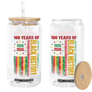 100 Years Of Black History Glass Can Centennial Milestone Vintage African American Flag TS11 Print Your Wear