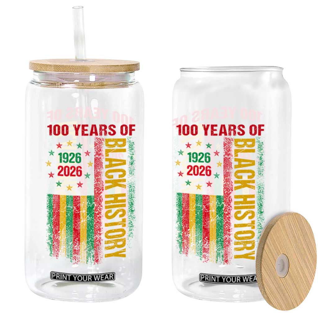 100 Years Of Black History Glass Can Centennial Milestone Vintage African American Flag TS11 Print Your Wear