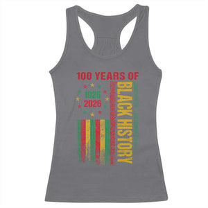 100 Years Of Black History Racerback Tank Top Centennial Milestone Vintage African American Flag TS11 Charcoal Print Your Wear