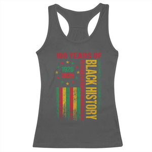 100 Years Of Black History Racerback Tank Top Centennial Milestone Vintage African American Flag TS11 Dark Heather Print Your Wear