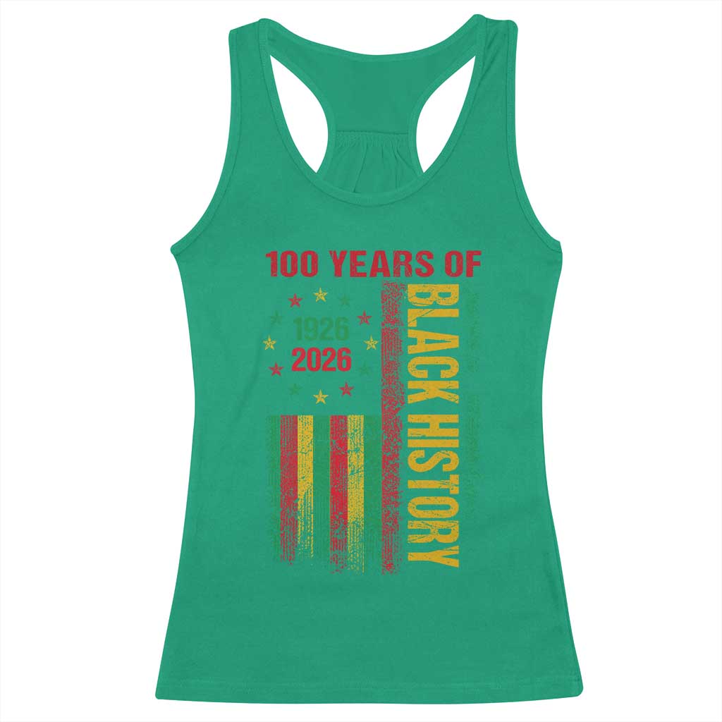 100 Years Of Black History Racerback Tank Top Centennial Milestone Vintage African American Flag TS11 Irish Green Print Your Wear