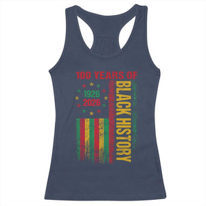 100 Years Of Black History Racerback Tank Top Centennial Milestone Vintage African American Flag TS11 Navy Print Your Wear