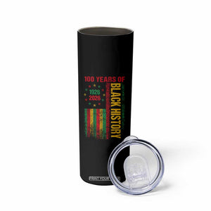 100 Years Of Black History Skinny Tumbler Centennial Milestone Vintage African American Flag TS11 Print Your Wear