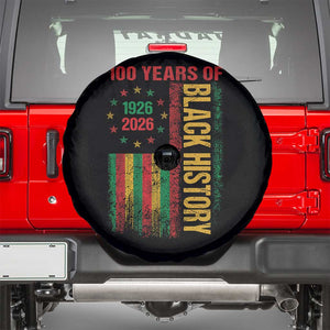 100 Years Of Black History Spare Tire Cover Centennial Milestone Vintage African American Flag TS11 Black Print Your Wear