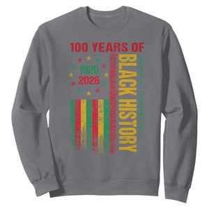 100 Years Of Black History Sweatshirt Centennial Milestone Vintage African American Flag TS11 Charcoal Print Your Wear