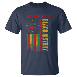 100 Years Of Black History T Shirt Centennial Milestone Vintage African American Flag TS11 Navy Print Your Wear