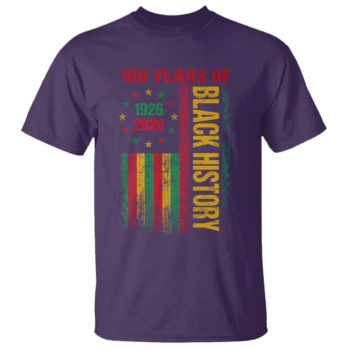 100 Years Of Black History T Shirt Centennial Milestone Vintage African American Flag TS11 Purple Print Your Wear