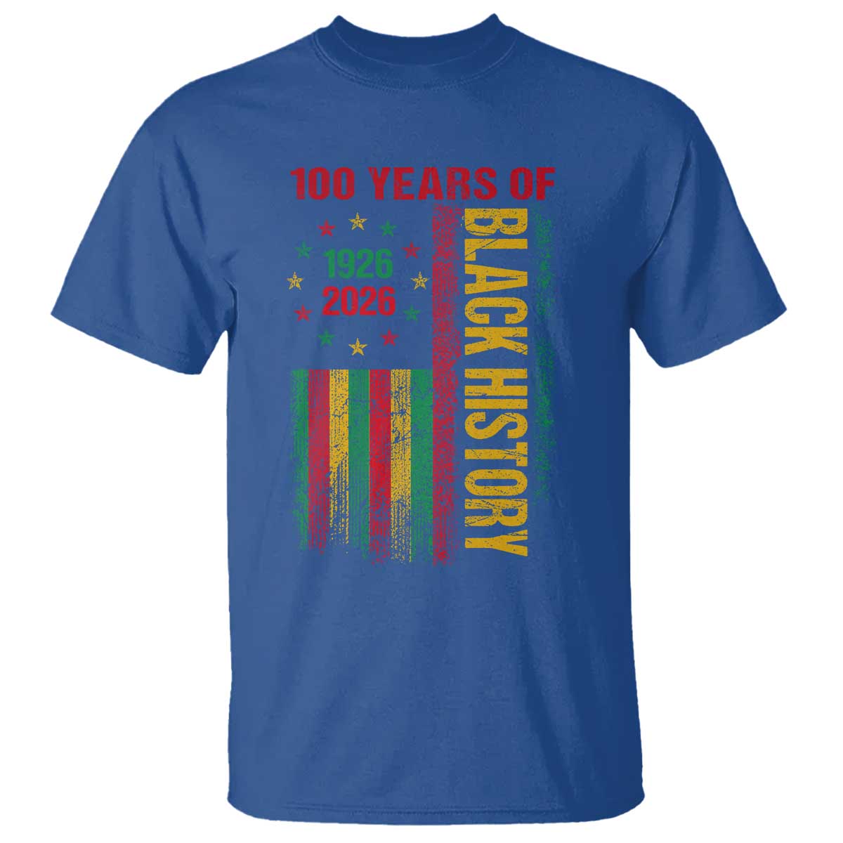 100 Years Of Black History T Shirt Centennial Milestone Vintage African American Flag TS11 Royal Blue Print Your Wear