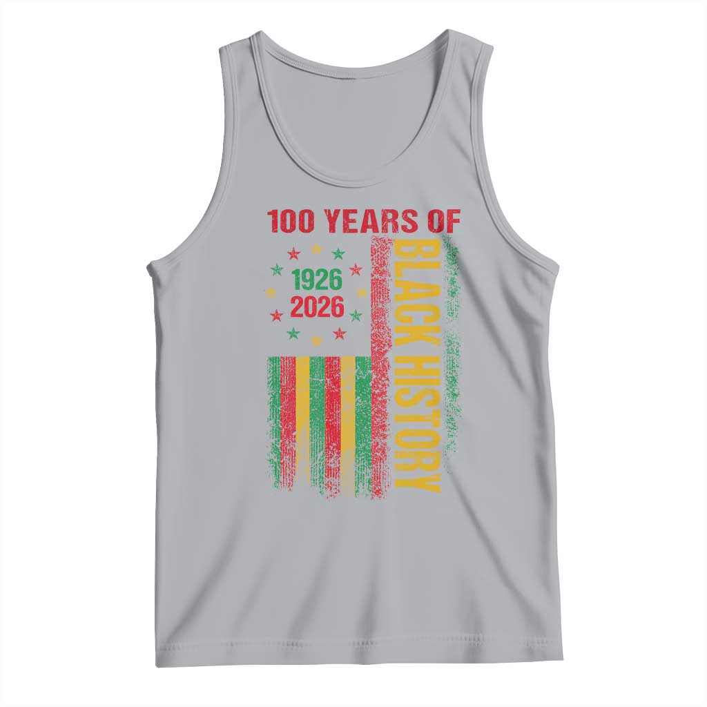 100 Years Of Black History Tank Top Centennial Milestone Vintage African American Flag TS11 Athletic Heather Print Your Wear