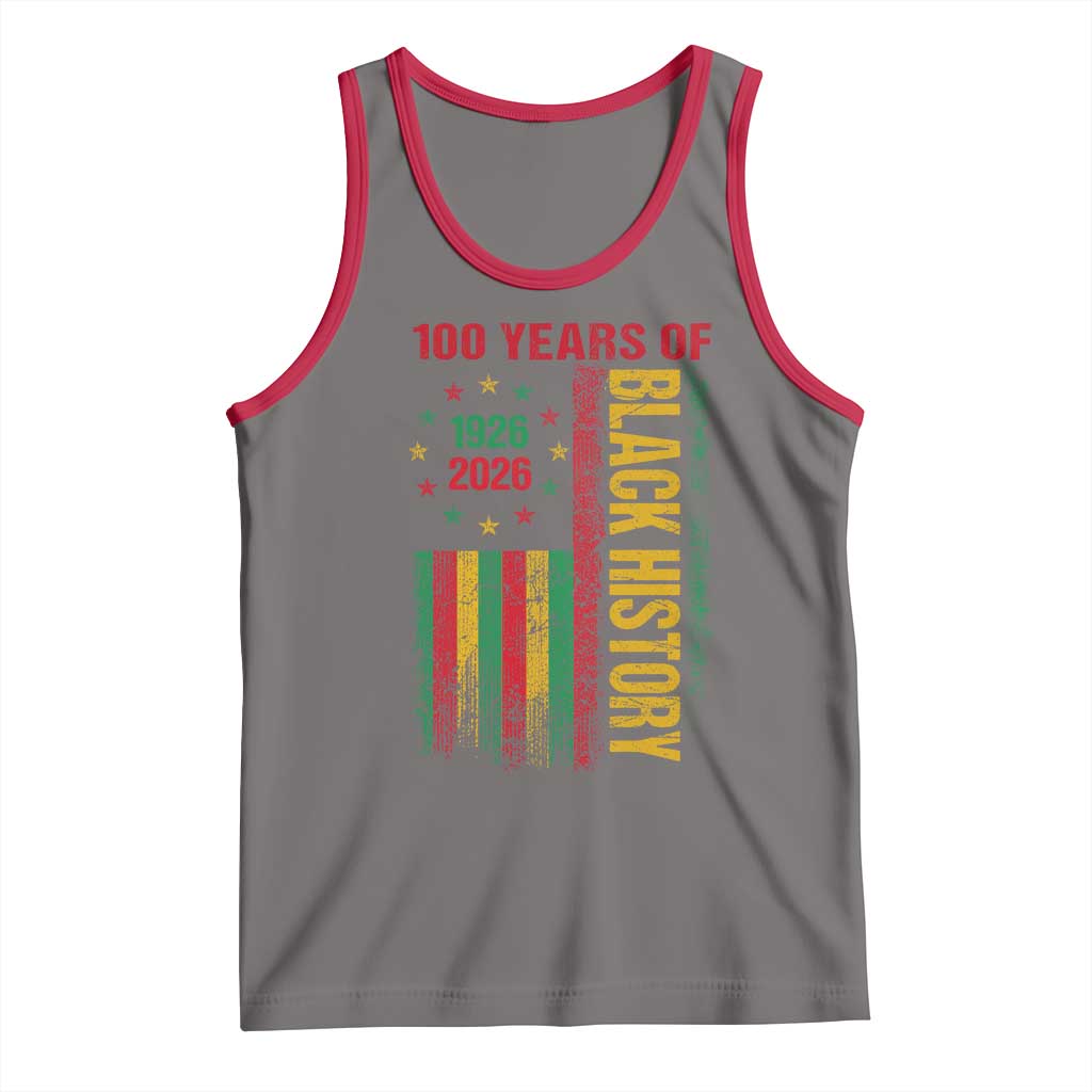 100 Years Of Black History Tank Top Centennial Milestone Vintage African American Flag TS11 Deep Heather Red Print Your Wear