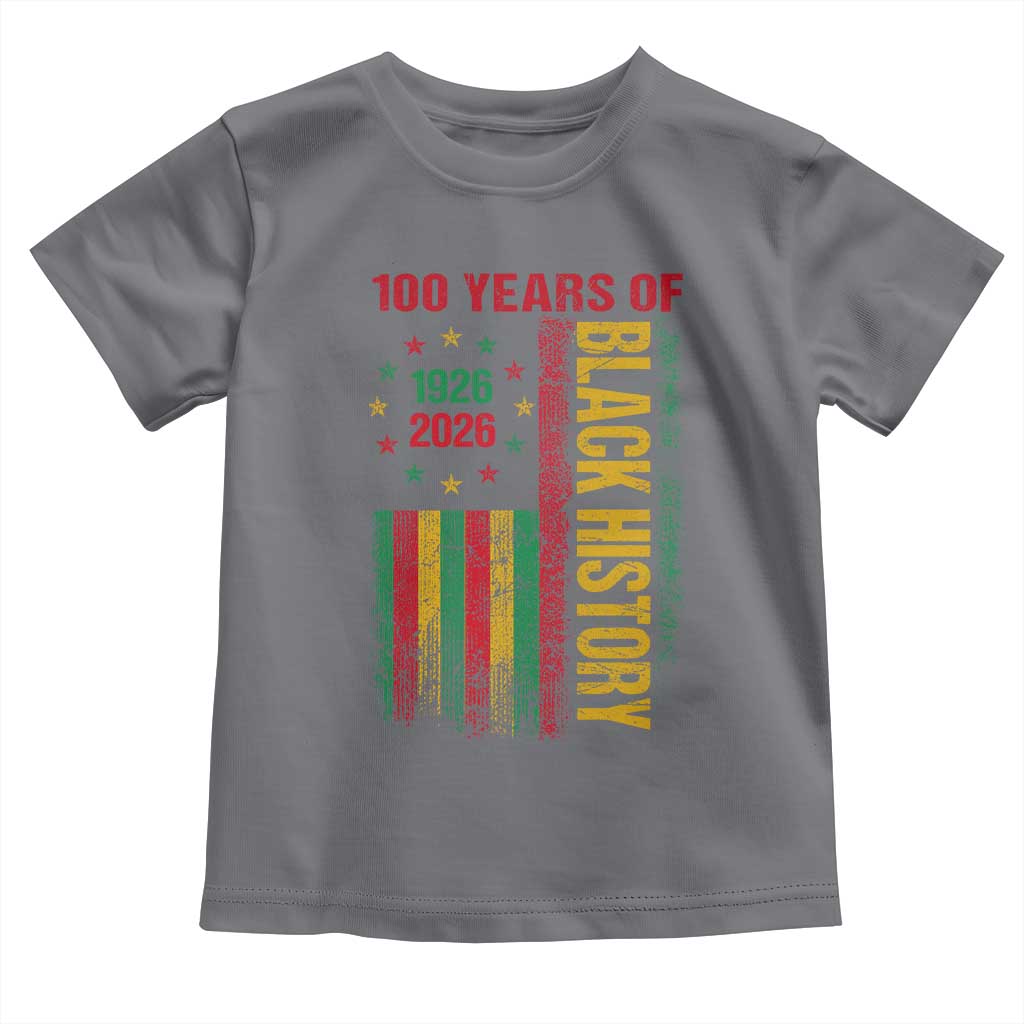 100 Years Of Black History Toddler T Shirt Centennial Milestone Vintage African American Flag TS11 Charcoal Print Your Wear
