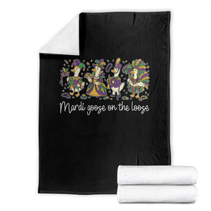 Goose Mardi Gras Throw Blanket Funny Mardi Goose On The Loose New Orleans Carnival TS11 Black Print Your Wear