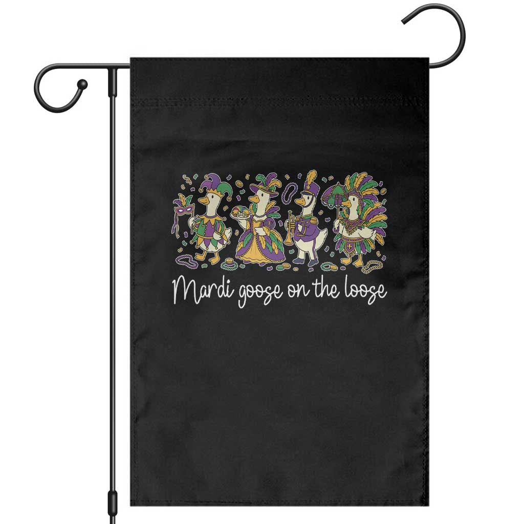 Goose Mardi Gras Garden Flag Funny Mardi Goose On The Loose New Orleans Carnival TS11 Black Print Your Wear