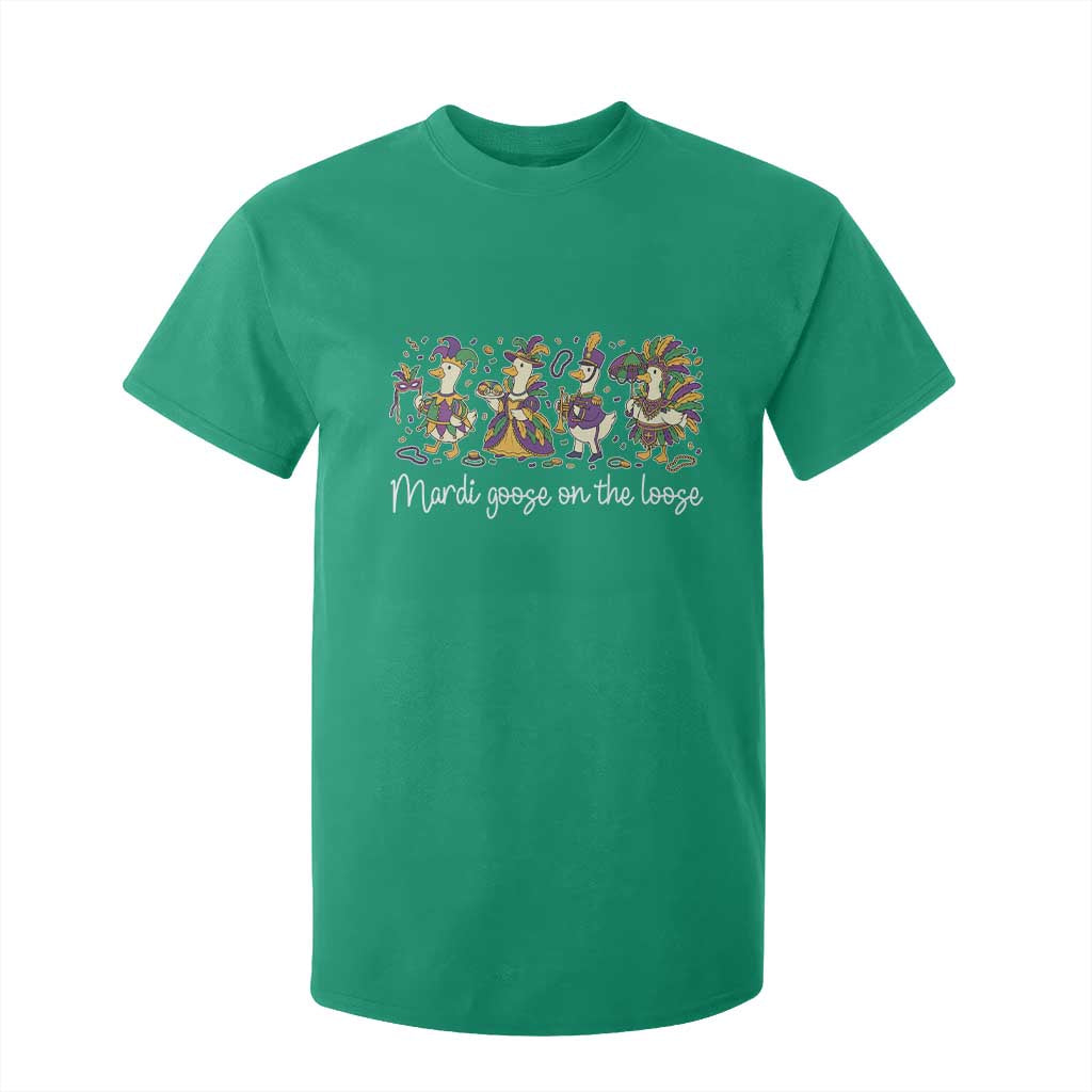 Goose Mardi Gras T Shirt For Kid Funny Mardi Goose On The Loose New Orleans Carnival TS11 Irish Green Print Your Wear