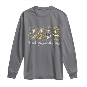 Goose Mardi Gras Long Sleeve Shirt Funny Mardi Goose On The Loose New Orleans Carnival TS11 Charcoal Print Your Wear