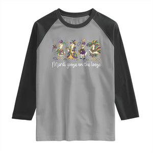 Goose Mardi Gras Raglan Shirt Funny Mardi Goose On The Loose New Orleans Carnival TS11 Sport Gray Black Print Your Wear