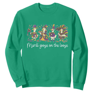 Goose Mardi Gras Sweatshirt Funny Mardi Goose On The Loose New Orleans Carnival TS11 Irish Green Print Your Wear