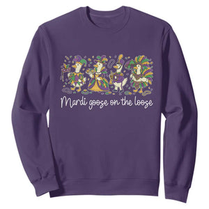 Goose Mardi Gras Sweatshirt Funny Mardi Goose On The Loose New Orleans Carnival TS11 Purple Print Your Wear
