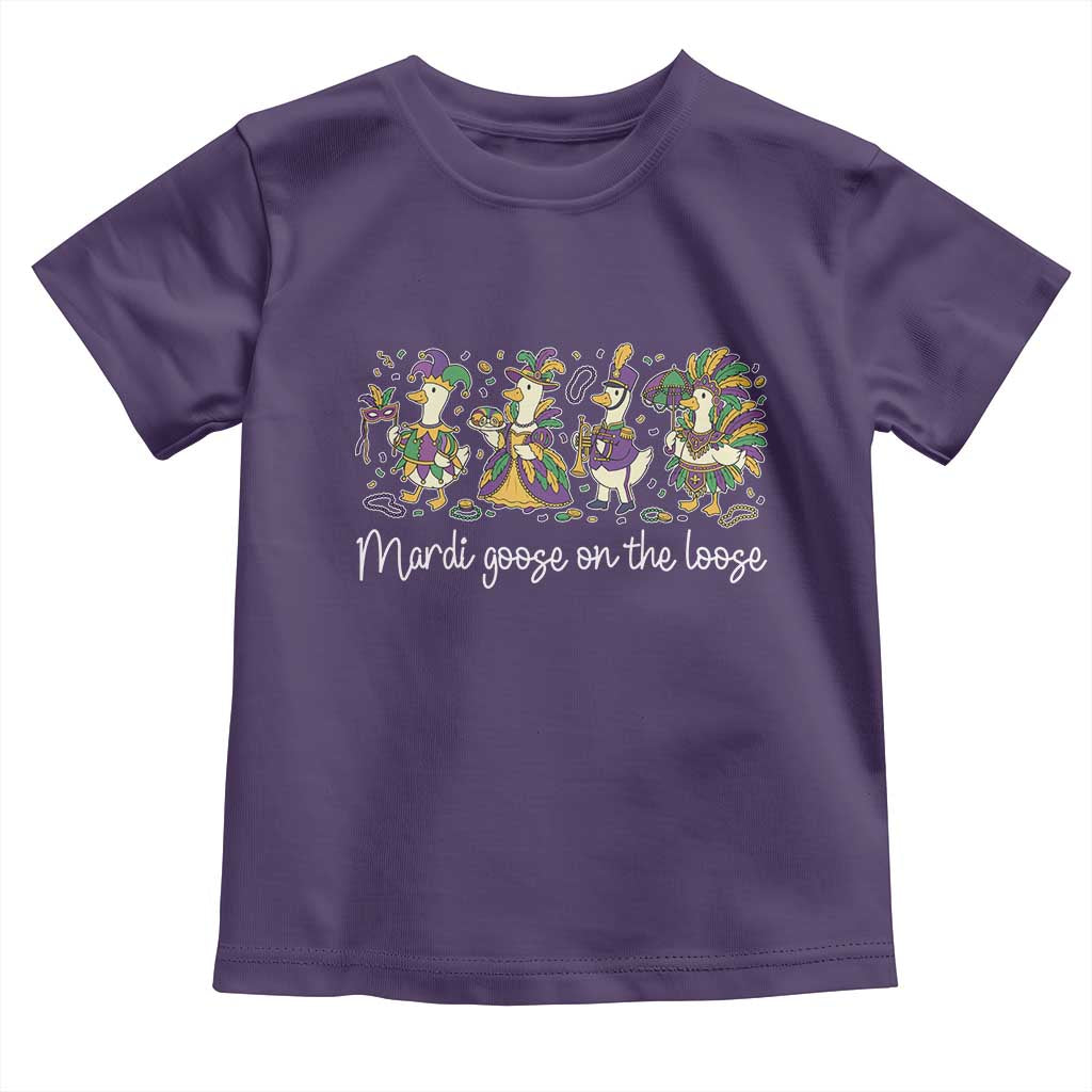 Goose Mardi Gras Toddler T Shirt Funny Mardi Goose On The Loose New Orleans Carnival TS11 Purple Print Your Wear