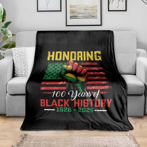 Honoring 100 Years Of Black History Throw Blanket Hand Fist Vintage American Flag TS11 Print Your Wear