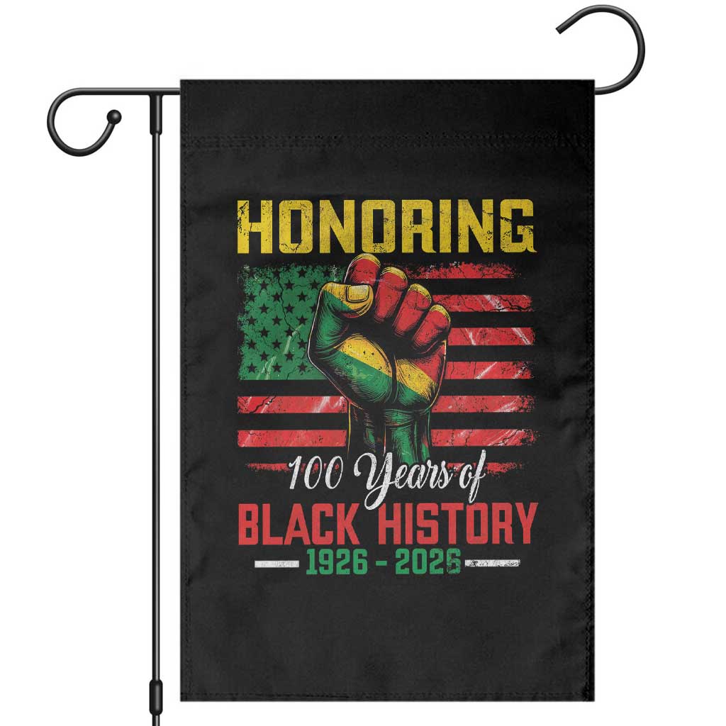 Honoring 100 Years Of Black History Garden Flag Hand Fist Vintage American Flag TS11 Black Print Your Wear