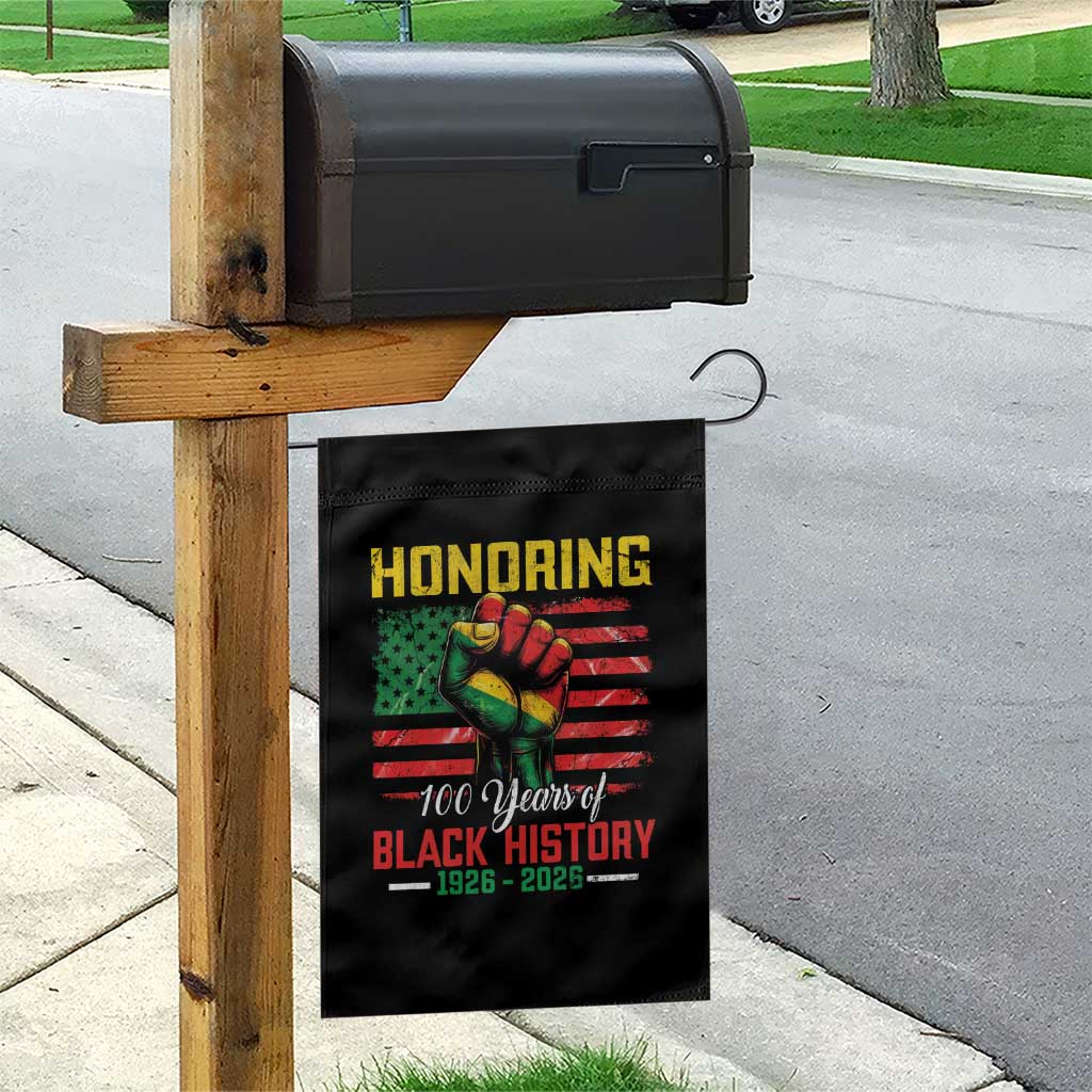 Honoring 100 Years Of Black History Garden Flag Hand Fist Vintage American Flag TS11 Print Your Wear