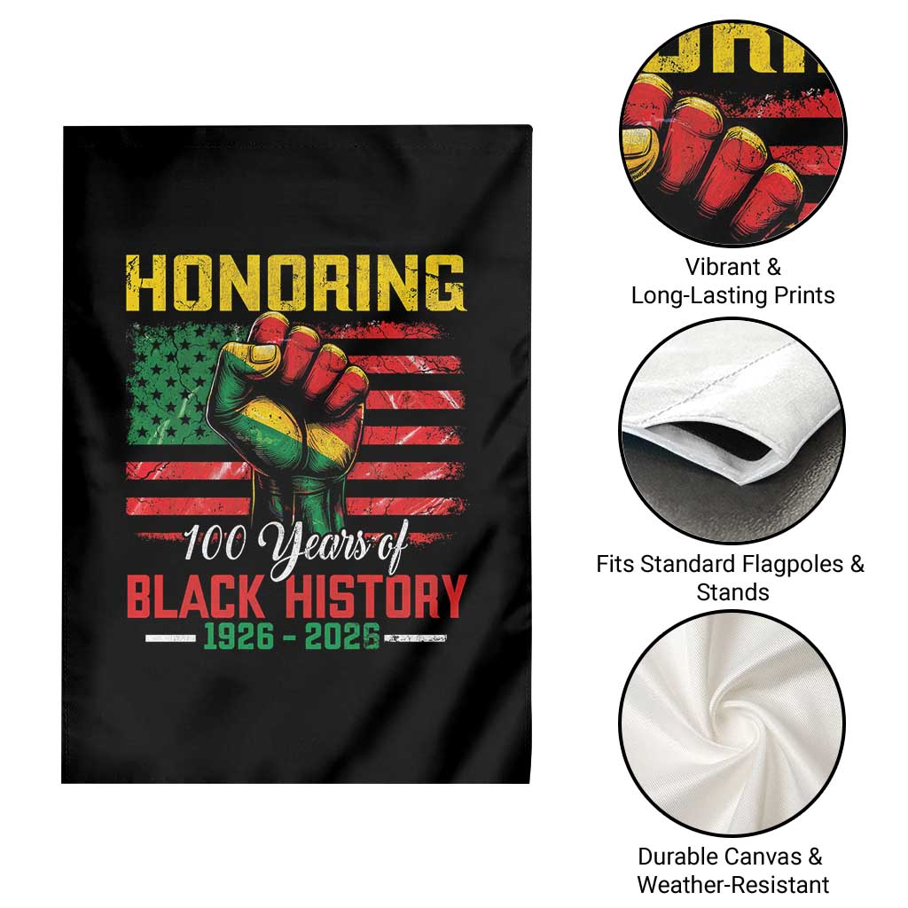 Honoring 100 Years Of Black History Garden Flag Hand Fist Vintage American Flag TS11 Print Your Wear