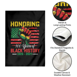 Honoring 100 Years Of Black History Garden Flag Hand Fist Vintage American Flag TS11 Print Your Wear