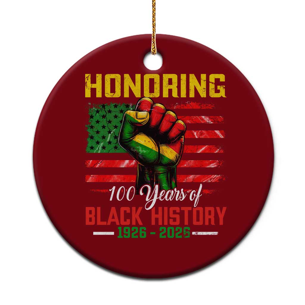 Honoring 100 Years Of Black History Ceramic Ornament Hand Fist Vintage American Flag TS11 1pc Red Print Your Wear