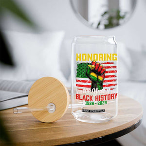 Honoring 100 Years Of Black History Glass Can Hand Fist Vintage American Flag TS11 Print Your Wear
