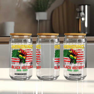 Honoring 100 Years Of Black History Glass Can Hand Fist Vintage American Flag TS11 Print Your Wear