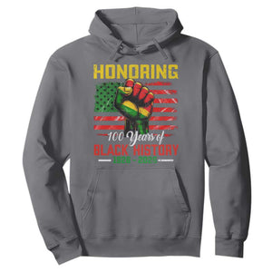 Honoring 100 Years Of Black History Hoodie Hand Fist Vintage American Flag TS11 Charcoal Print Your Wear