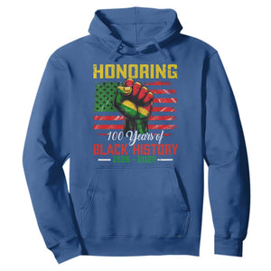 Honoring 100 Years Of Black History Hoodie Hand Fist Vintage American Flag TS11 Royal Blue Print Your Wear