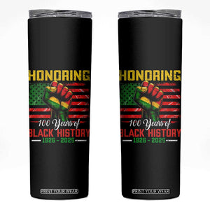Honoring 100 Years Of Black History Skinny Tumbler Hand Fist Vintage American Flag TS11 Black Print Your Wear