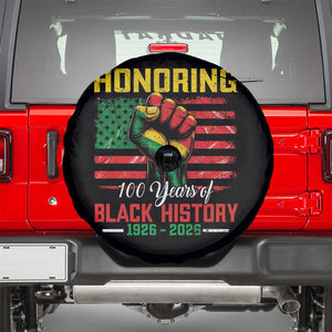 Honoring 100 Years Of Black History Spare Tire Cover Hand Fist Vintage American Flag TS11 Black Print Your Wear
