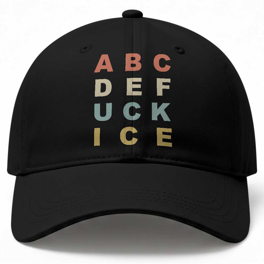 Funny Fuck Ice Protest Resistance Baseball Cap Political Retro Alphabet Graphic TS11 Print Your Wear