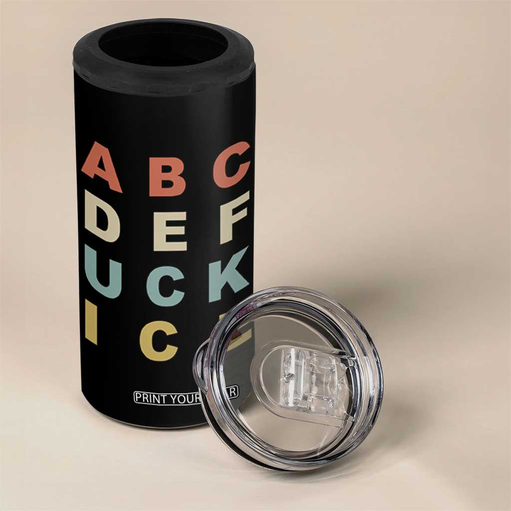Funny Fuck Ice Protest Resistance 4 in 1 Can Cooler Tumbler Political Retro Alphabet Graphic TS11 Print Your Wear