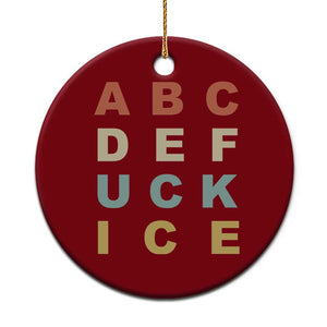 Funny Fuck Ice Protest Resistance Ceramic Ornament Political Retro Alphabet Graphic TS11 1pc Red Print Your Wear