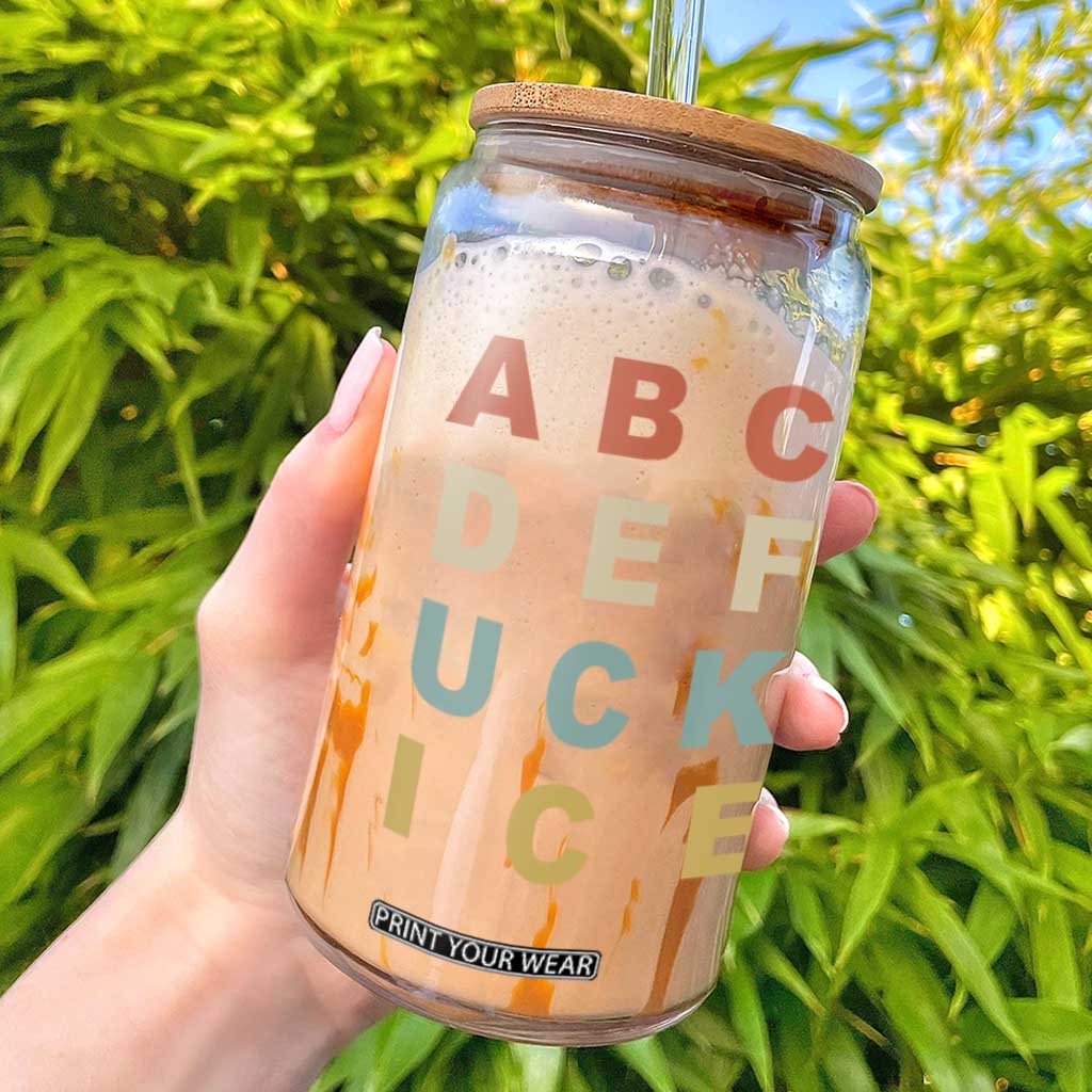 Funny Fuck Ice Protest Resistance Glass Can Political Retro Alphabet Graphic TS11 Black Print Your Wear