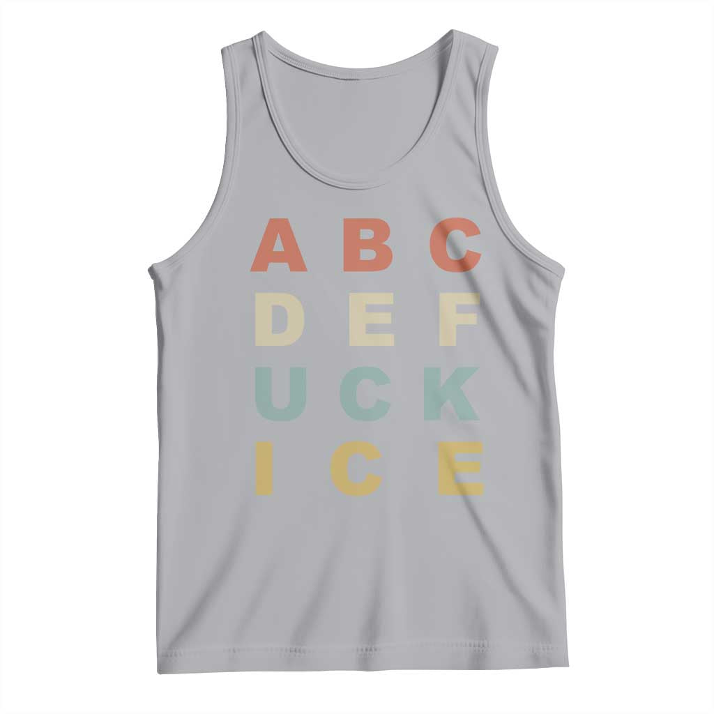 Funny Fuck Ice Protest Resistance Tank Top Political Retro Alphabet Graphic TS11 Athletic Heather Print Your Wear