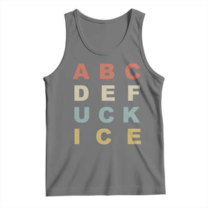 Funny Fuck Ice Protest Resistance Tank Top Political Retro Alphabet Graphic TS11 Black Heather Print Your Wear