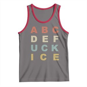 Funny Fuck Ice Protest Resistance Tank Top Political Retro Alphabet Graphic TS11 Deep Heather Red Print Your Wear