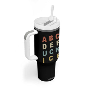 Funny Fuck Ice Protest Resistance Tumbler With Handle Political Retro Alphabet Graphic TS11 Print Your Wear