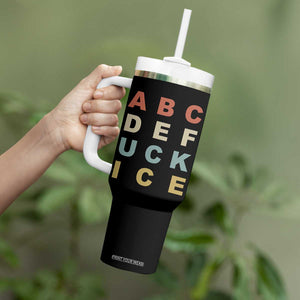 Funny Fuck Ice Protest Resistance Tumbler With Handle Political Retro Alphabet Graphic TS11 Print Your Wear