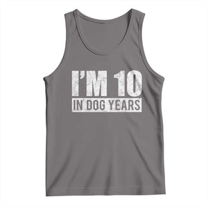 70th Birthday Funny I Am 10 In Dog Years Tank Top 70 Years Old Gifts TS11 Deep Heather Print Your Wear