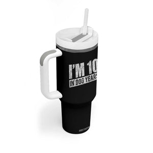 70th Birthday Funny I Am 10 In Dog Years Tumbler With Handle 70 Years Old Gifts TS11 Print Your Wear
